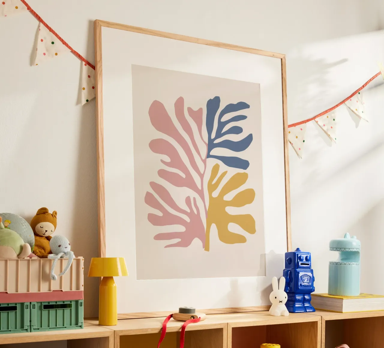 Maraoui Leaf Forms poster con telaio in legno da Irish Strokes