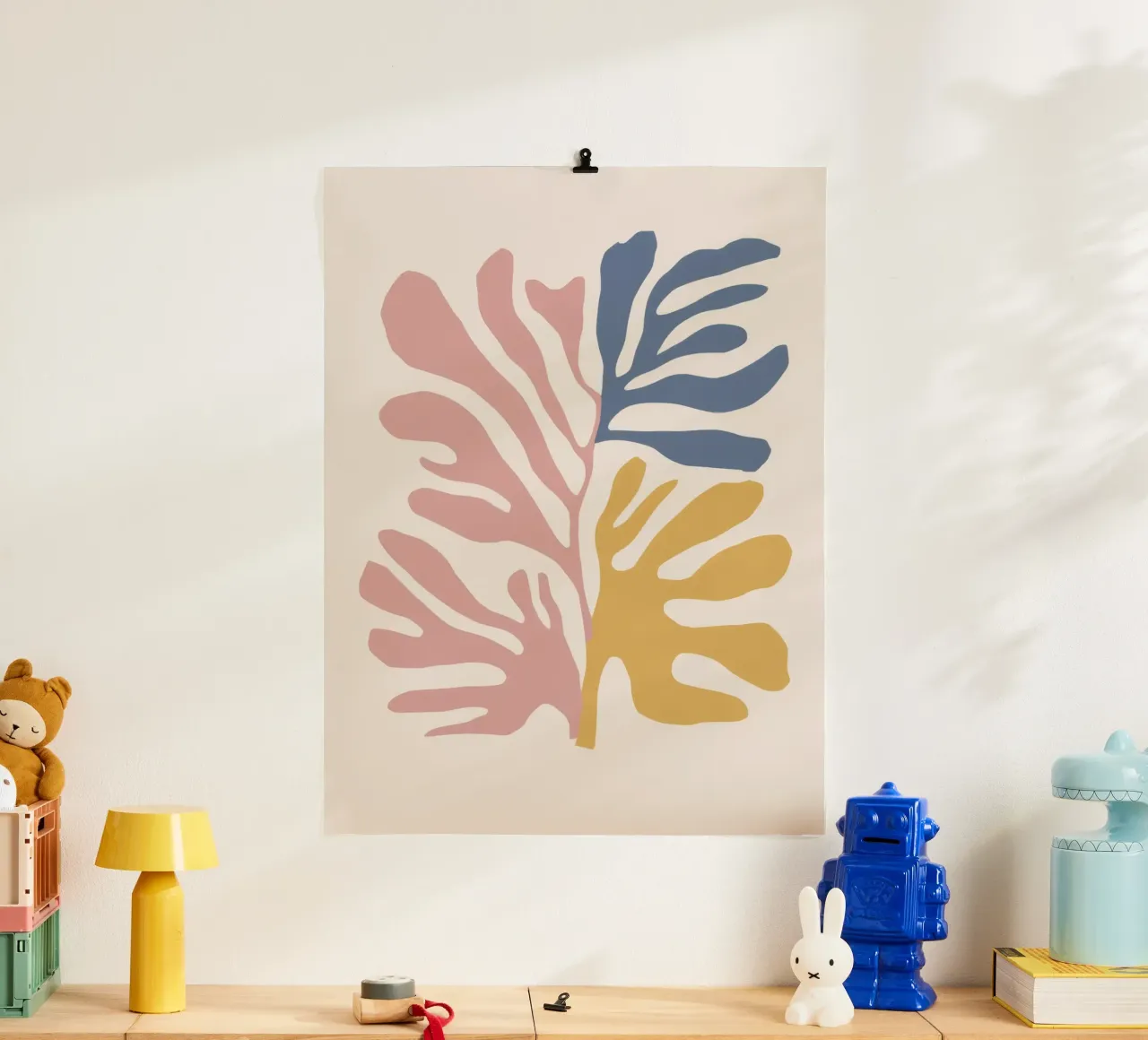 Maraoui Leaf Forms poster con telaio in legno da Irish Strokes