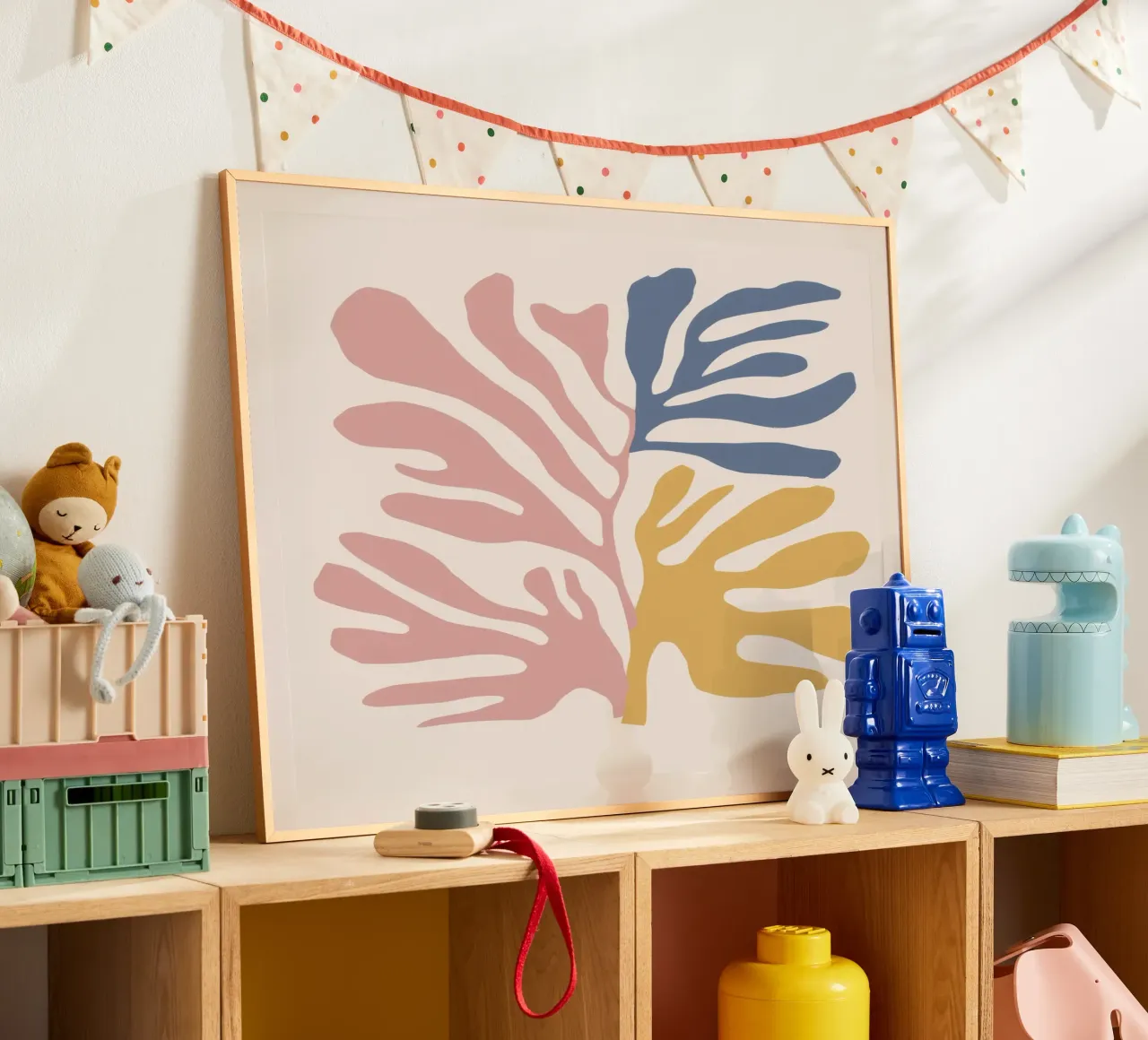Maraoui Leaf Forms poster con telaio in legno da Irish Strokes