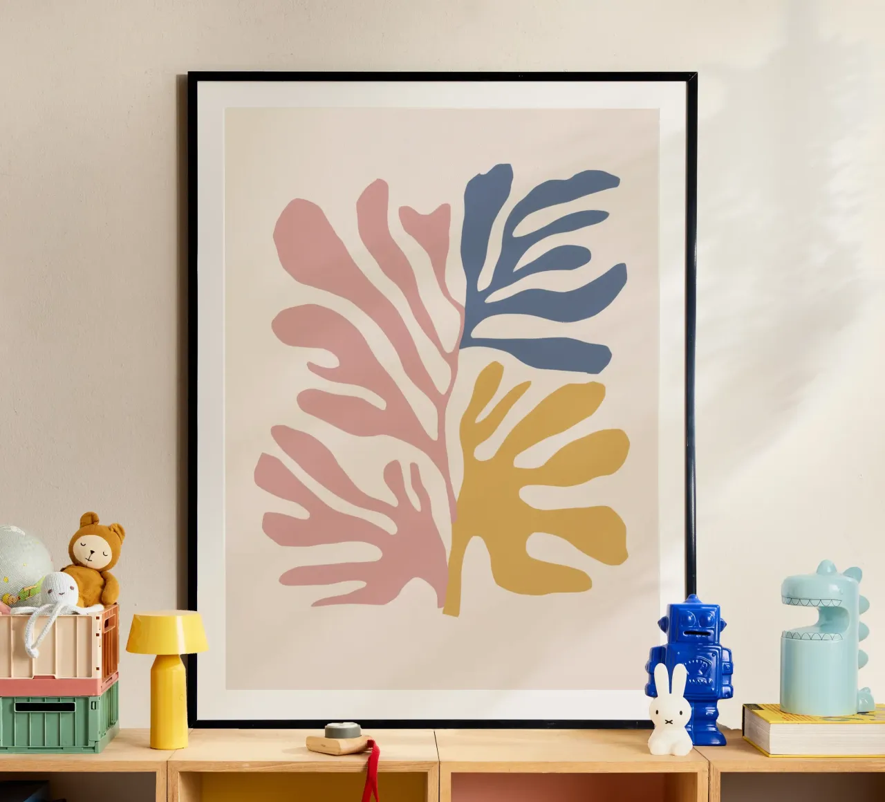 Maraoui Leaf Forms poster con telaio in legno da Irish Strokes