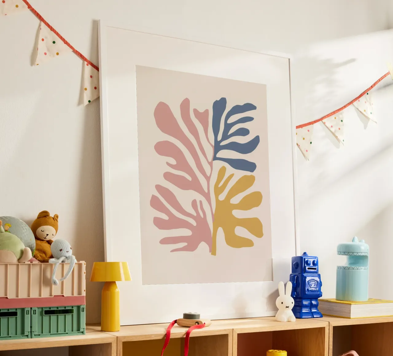 Maraoui Leaf Forms poster con telaio in legno da Irish Strokes