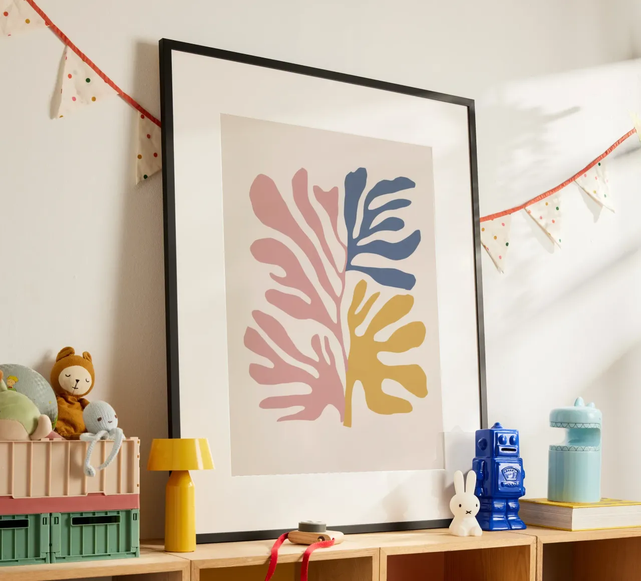 Maraoui Leaf Forms poster con telaio in legno da Irish Strokes