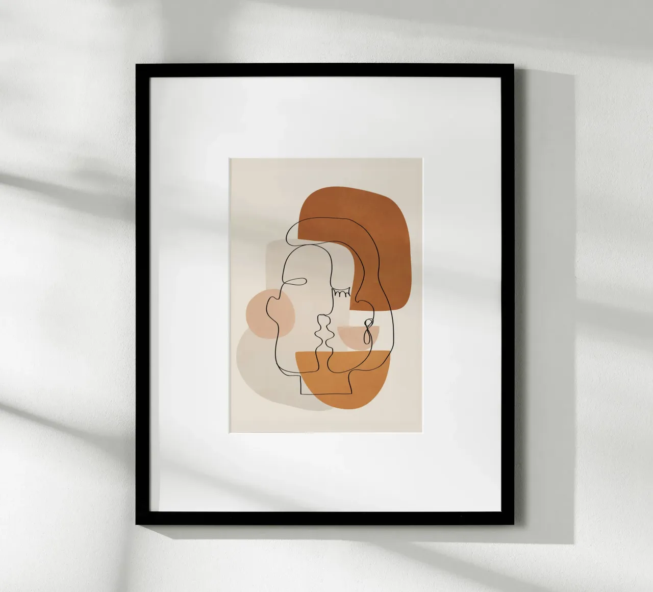 Abstract Clay Faces III poster con telaio in legno da cityart