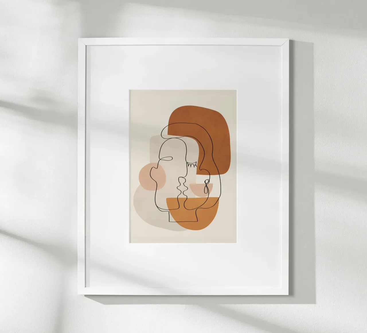 Abstract Clay Faces III poster con telaio in legno da cityart