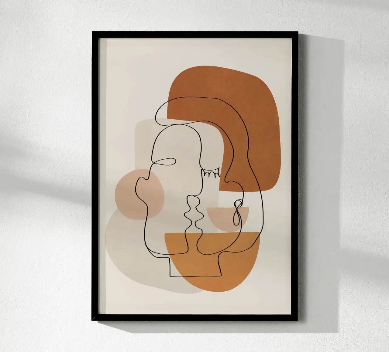 Abstract Clay Faces III poster con telaio in legno da cityart