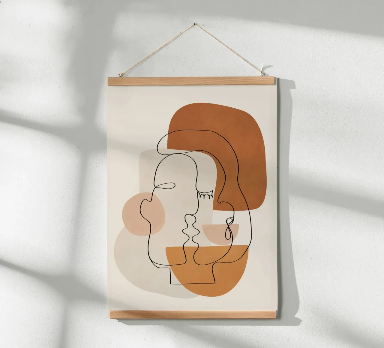 Abstract Clay Faces III poster con telaio in legno da cityart