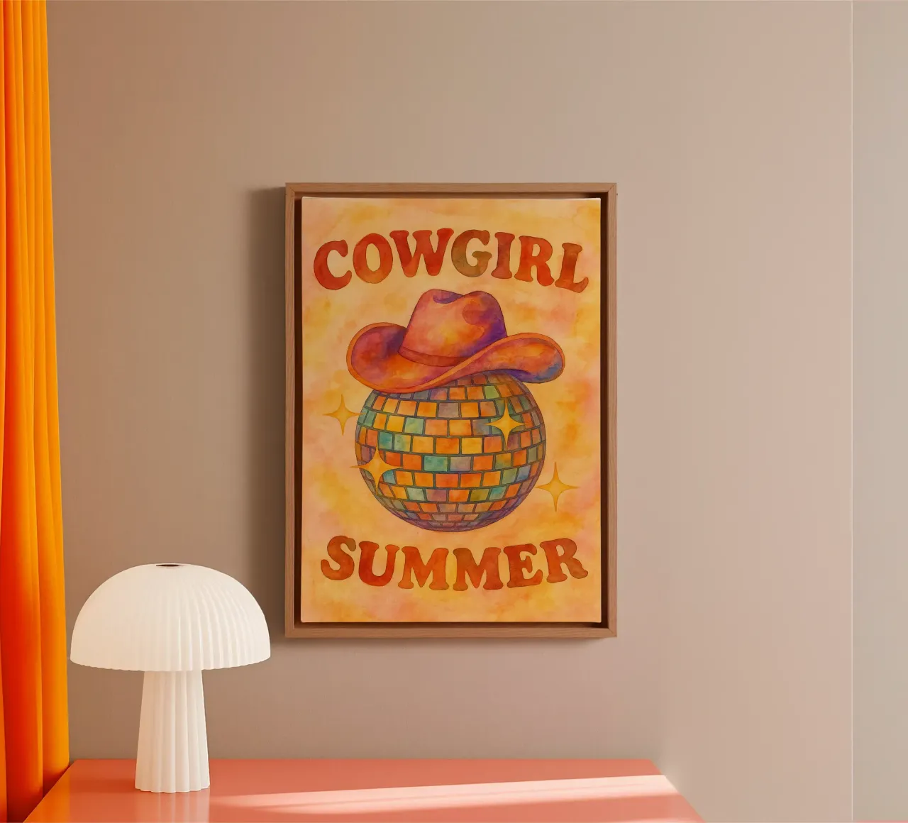 pittura estiva cowgirl tela con Cornice a cassetta da bonangroads