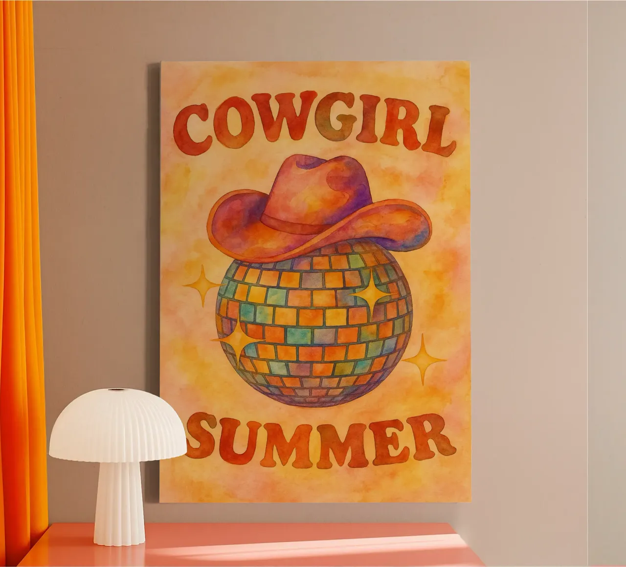 pittura estiva cowgirl tela con Cornice a cassetta da bonangroads