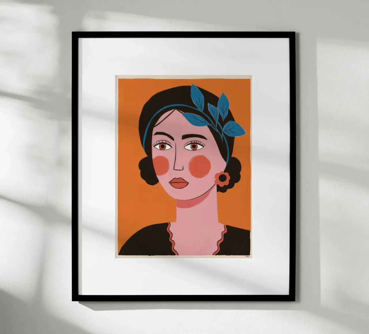 Donna con sciarpa blu poster da Irish Strokes
