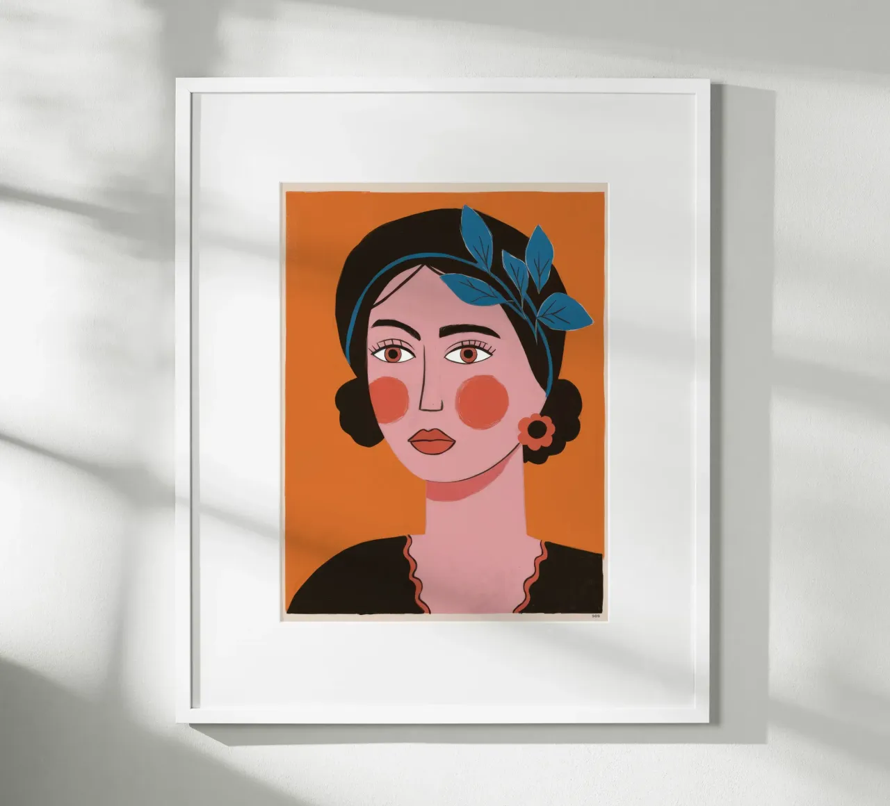 Donna con sciarpa blu poster da Irish Strokes