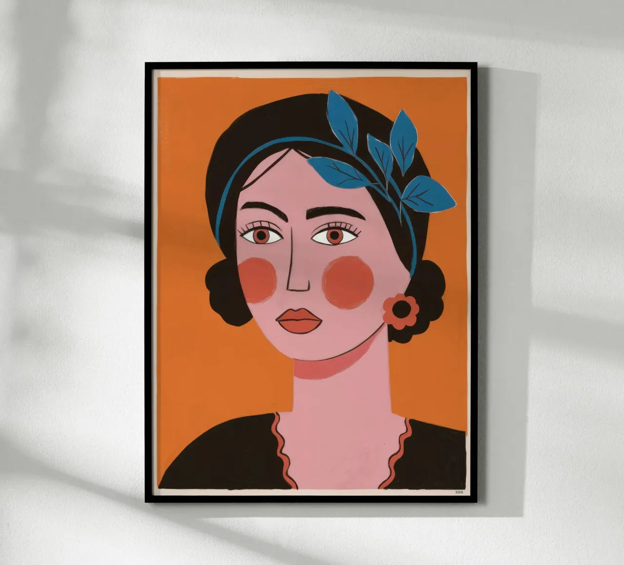 Donna con sciarpa blu poster da Irish Strokes