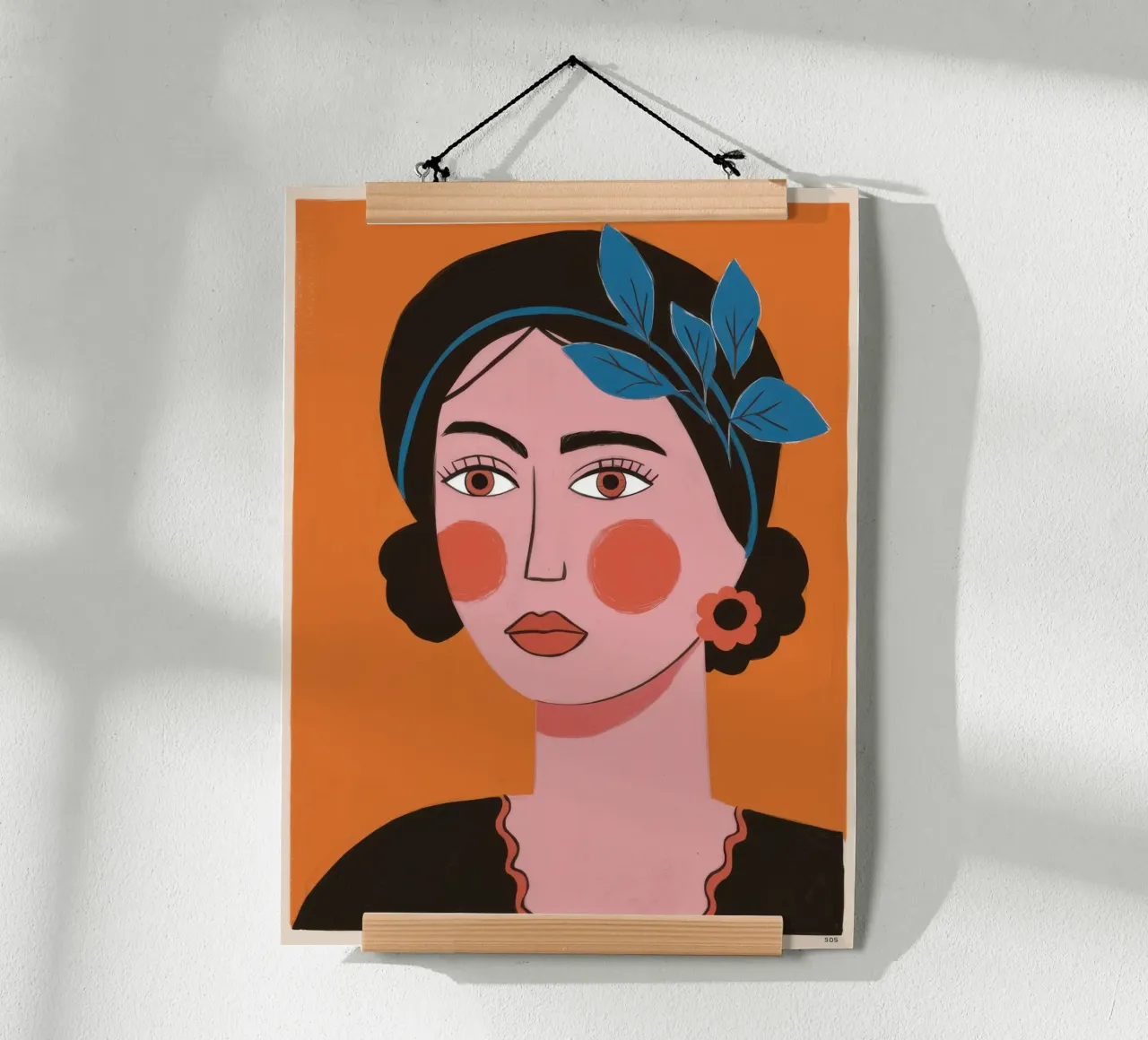 Donna con sciarpa blu poster da Irish Strokes
