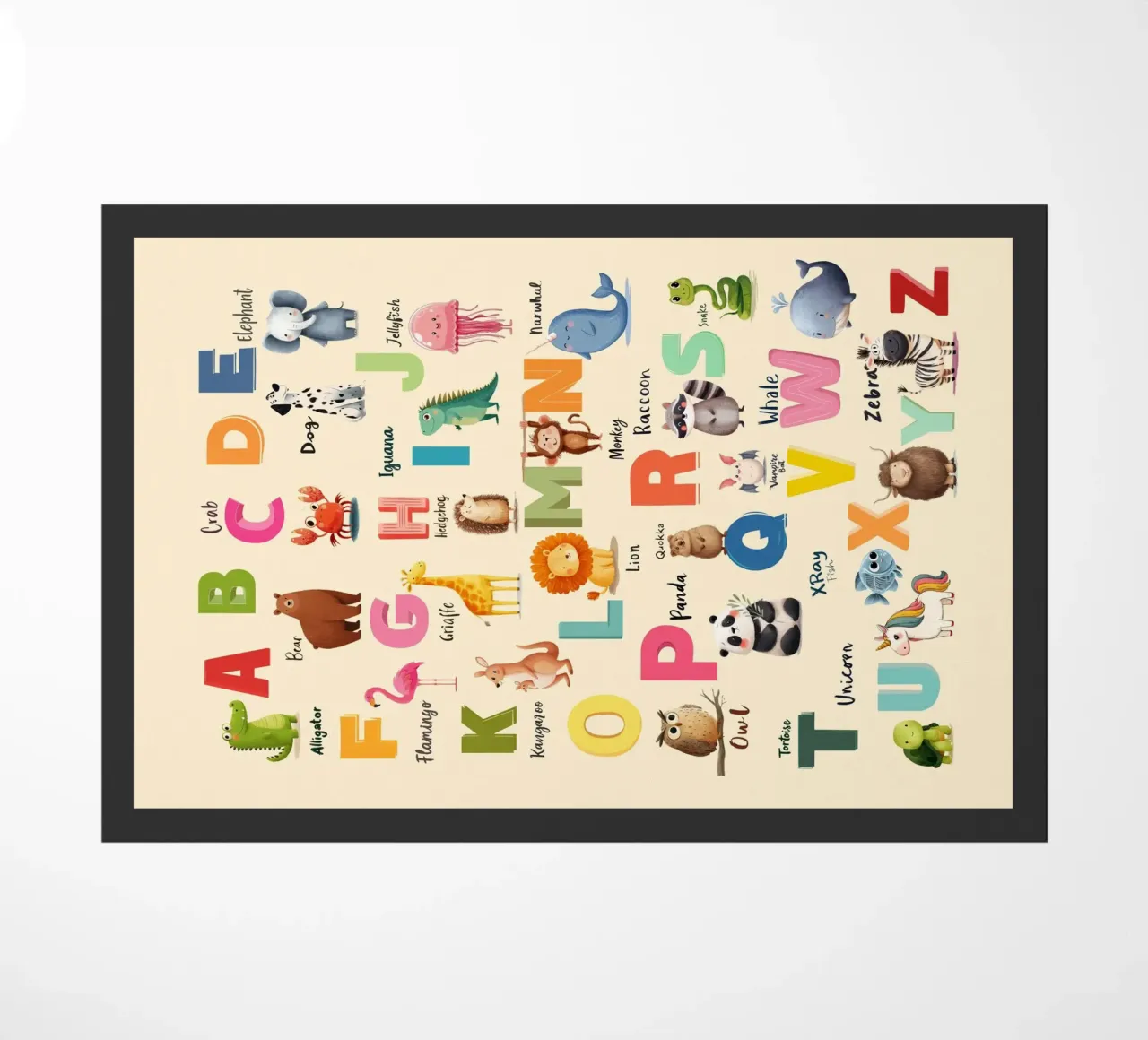 Alphabet Zoo doormat by Kiara