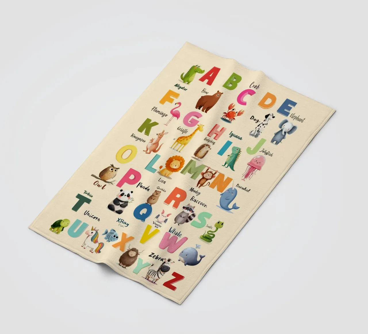 Alphabet Zoo coperta in pile da Kiara