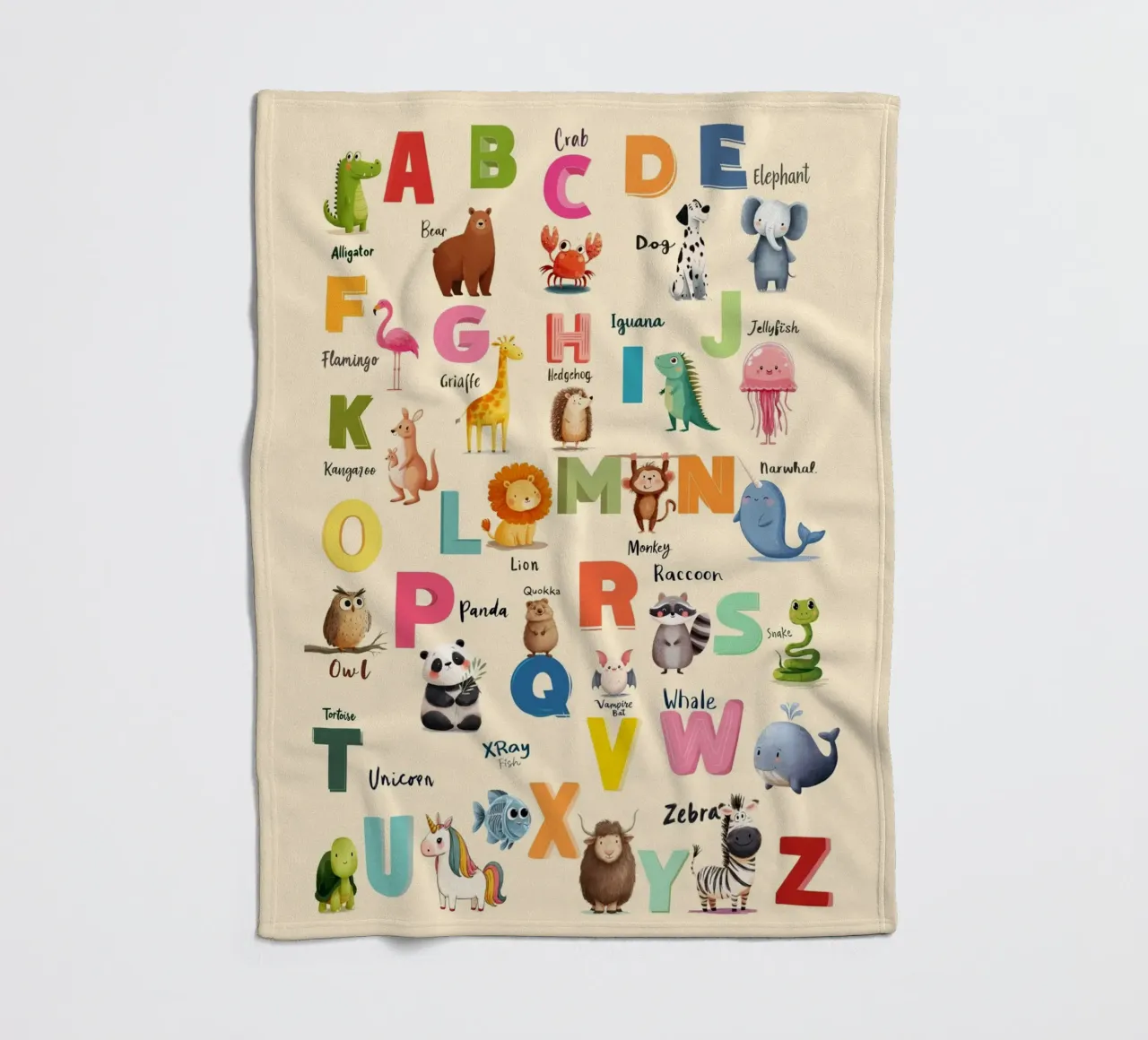 Alphabet Zoo coperta in pile da Kiara