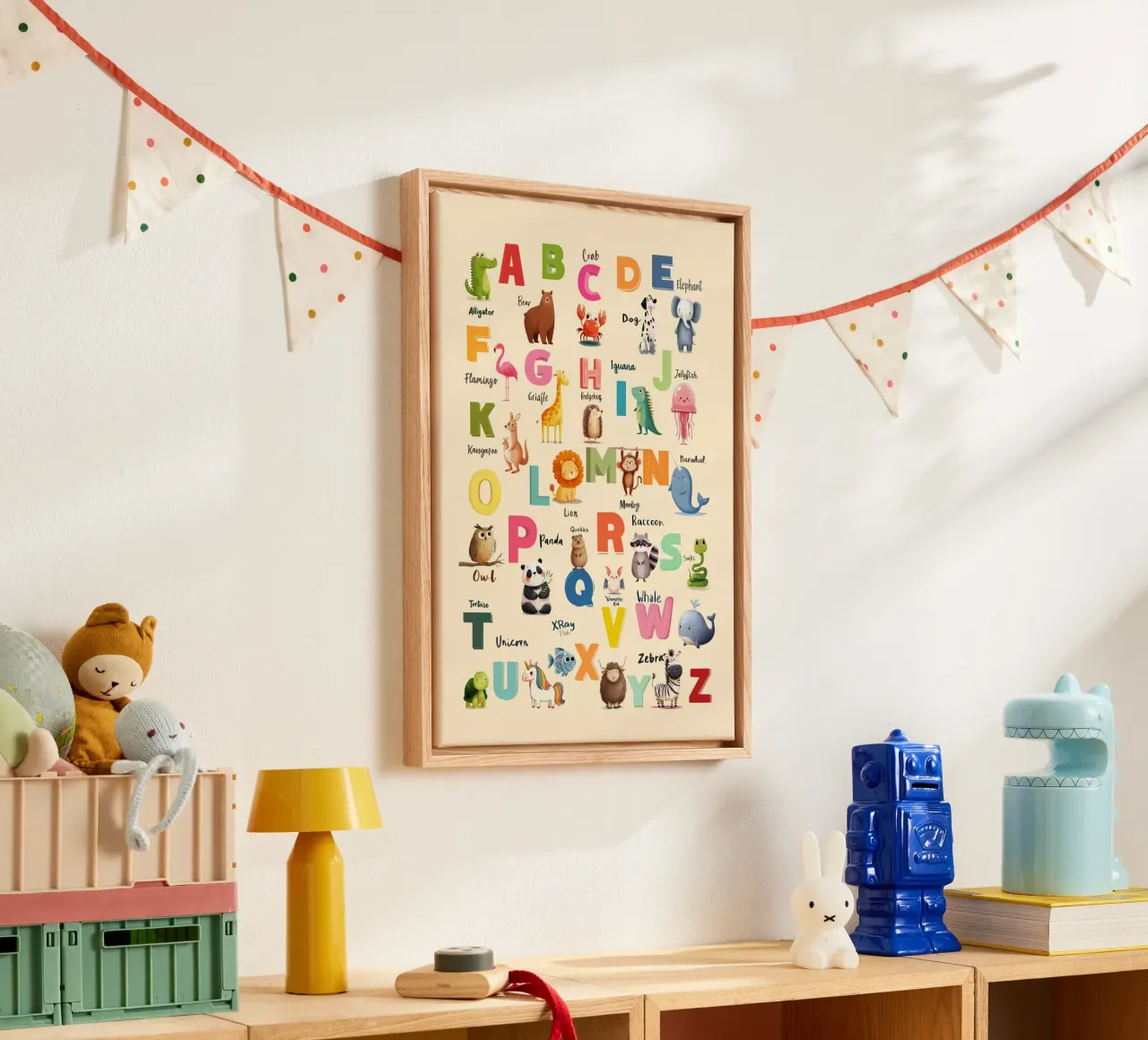 Alphabet Zoo tela con Cornice a cassetta da Kiara