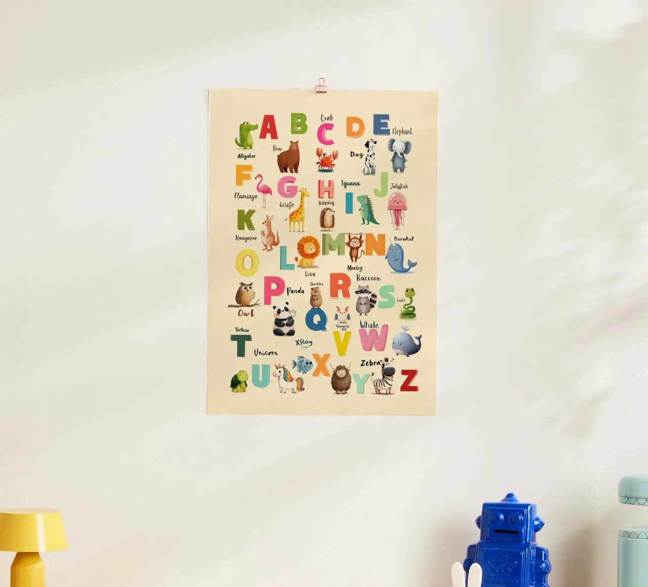 Alphabet Zoo poster con telaio in alluminio da Kiara