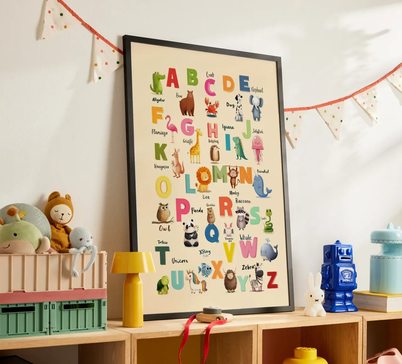 Alphabet Zoo poster con telaio in alluminio da Kiara