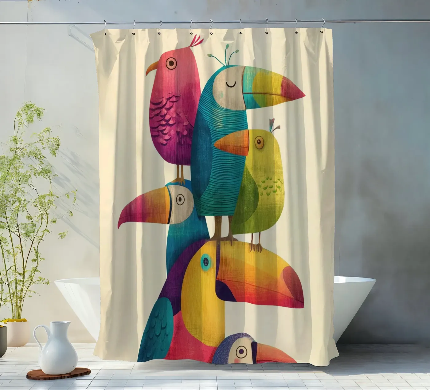 Birdie Stack douchegordijn van Kiara