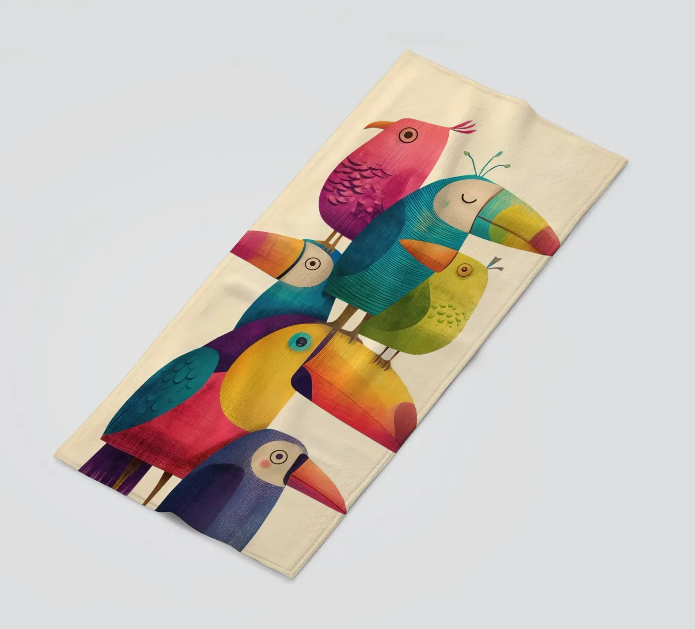 Birdie Stack beach towel by Kiara