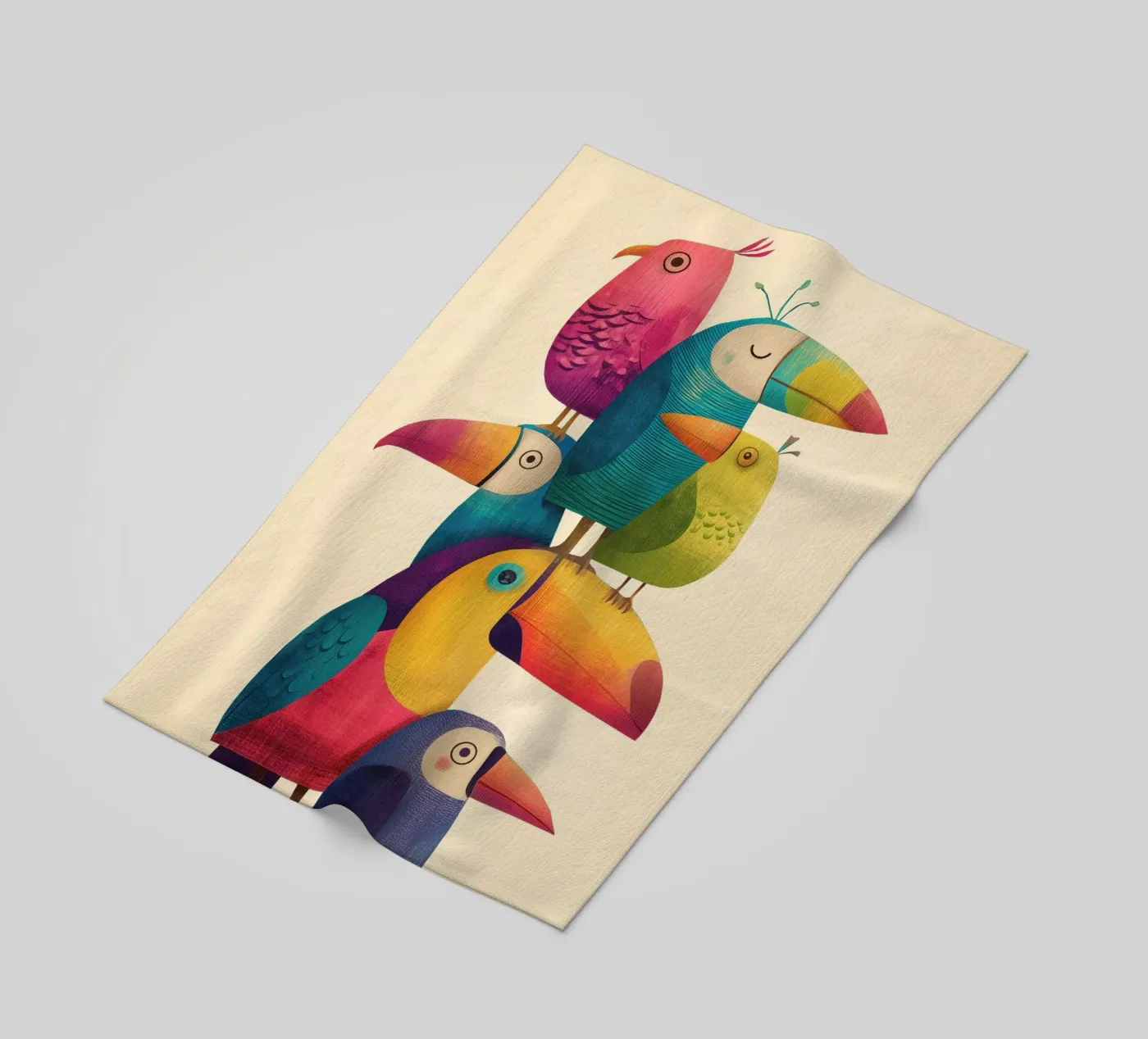 Birdie Stack beach towel by Kiara