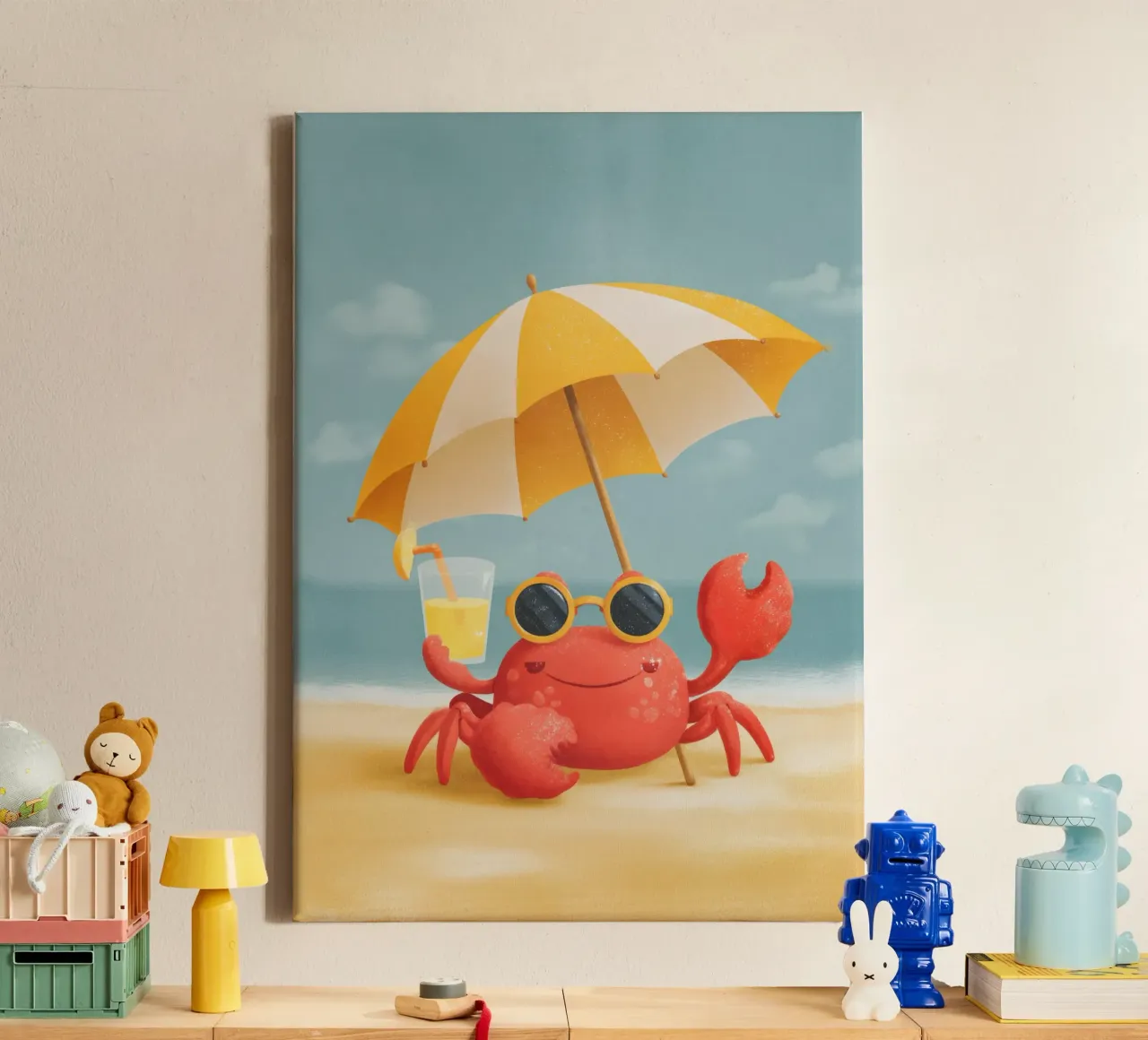 Cool Crab tela con Cornice a cassetta da Kiara