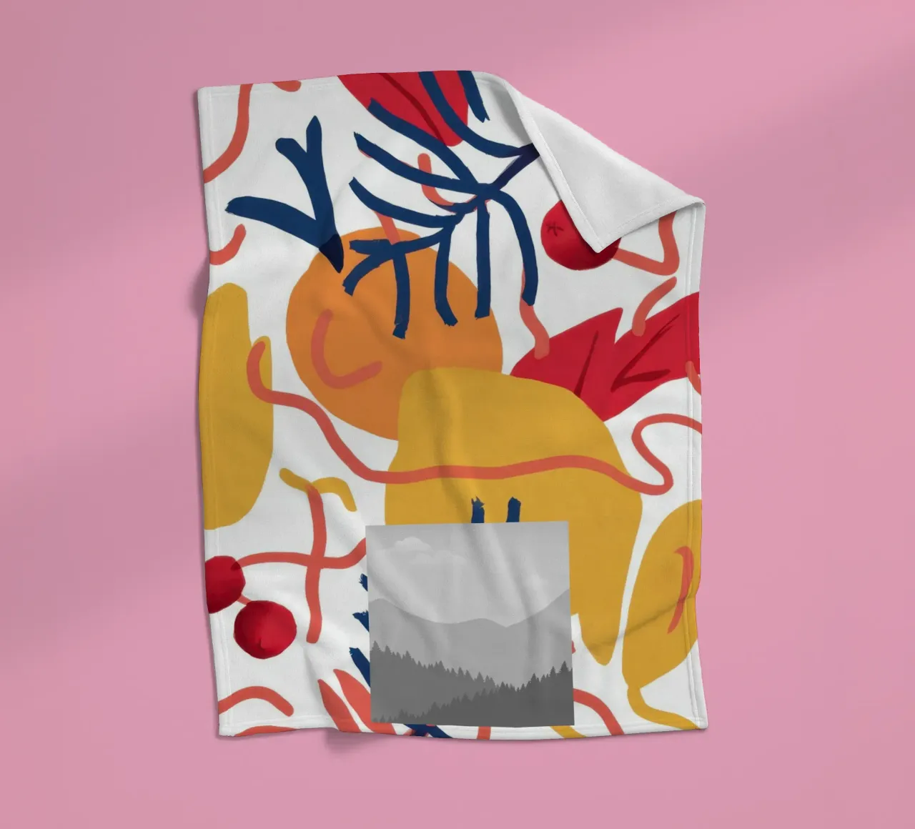 Abstract Botanical Form fleece blanket by Luna Aura