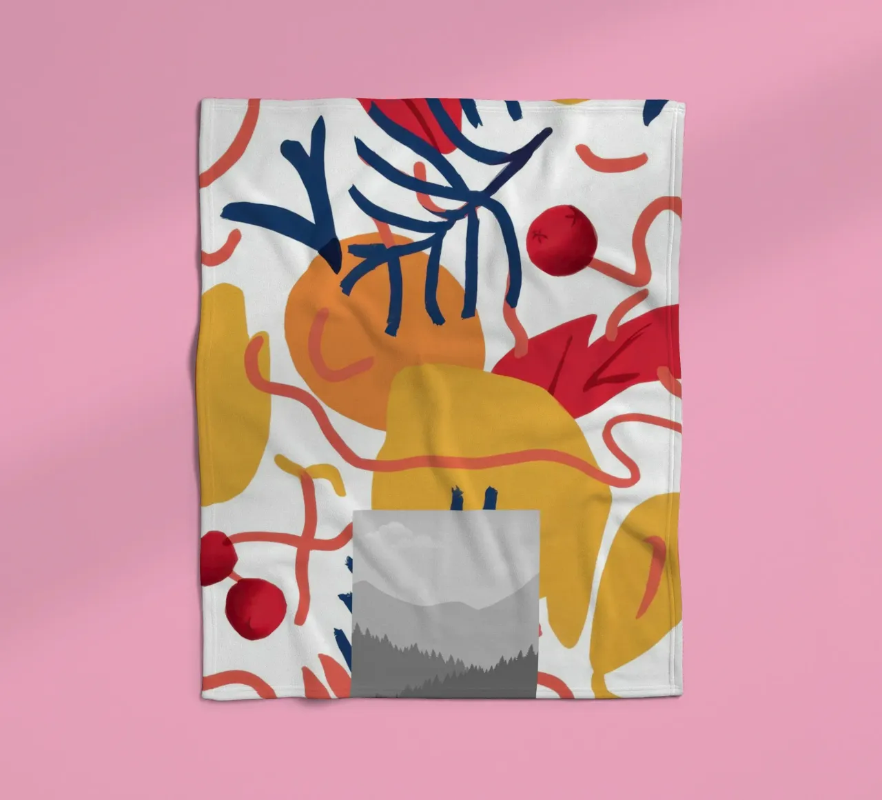 Abstract Botanical Form fleece blanket by Luna Aura