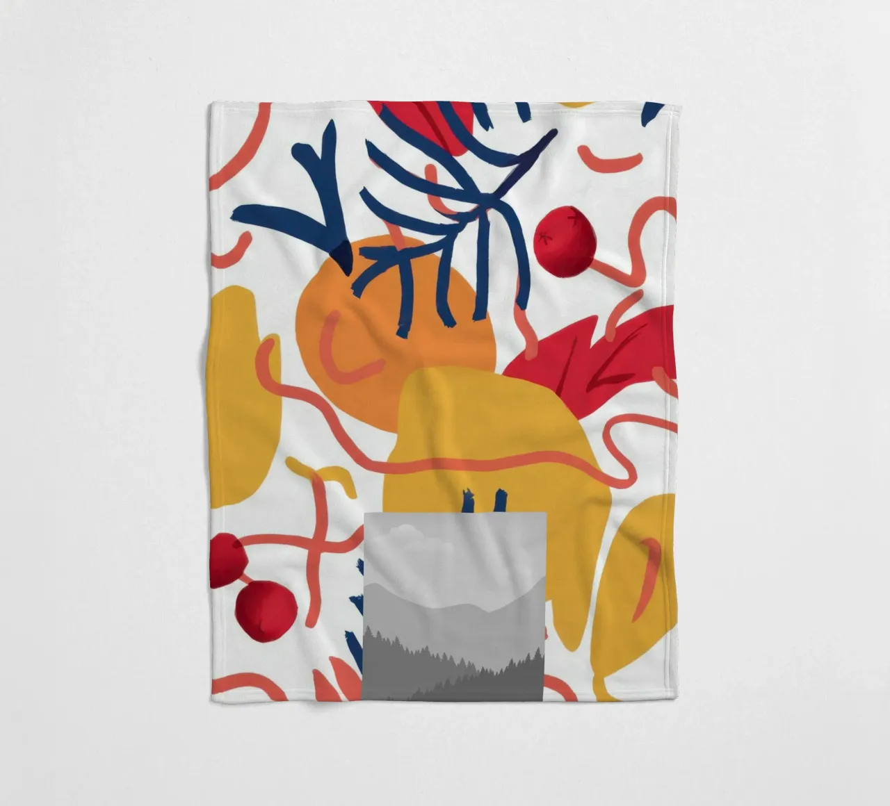 Abstract Botanical Form fleece blanket by Luna Aura
