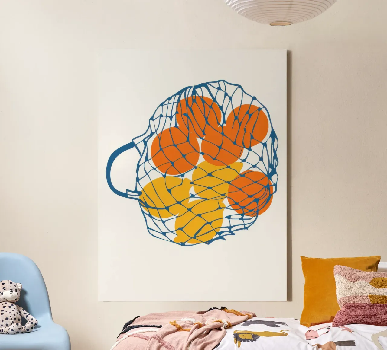 Net of Oranges canvas with Floater frame by Irish Strokes