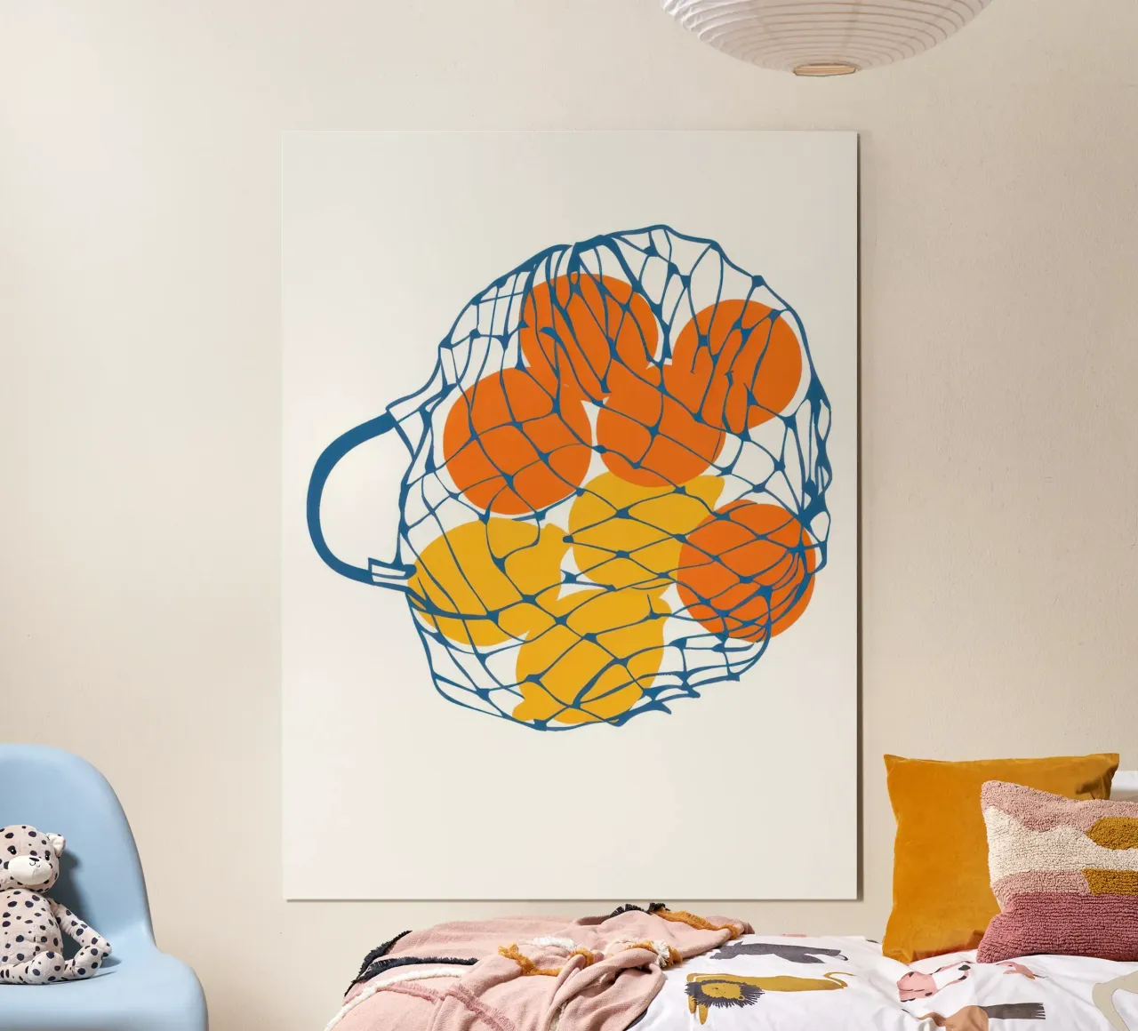 Netto di arance poster con telaio in legno da Irish Strokes