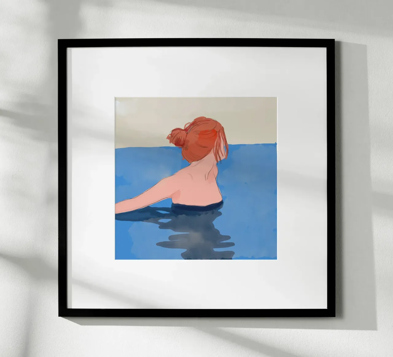 Nel blu poster con telaio in plastica da LeaDArt