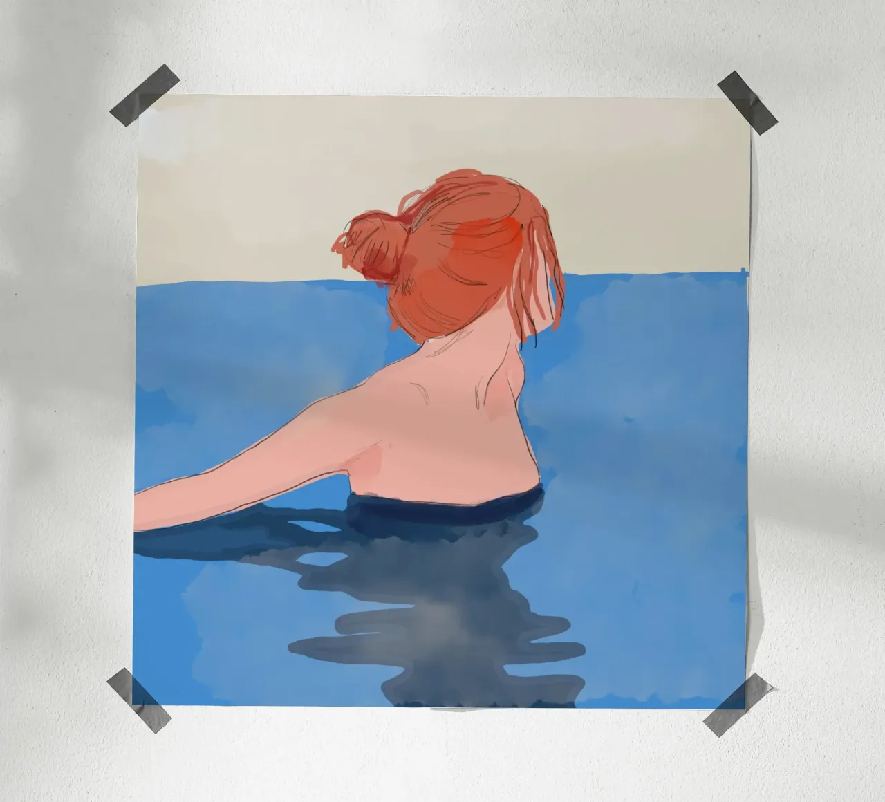 Nel blu poster con telaio in plastica da LeaDArt