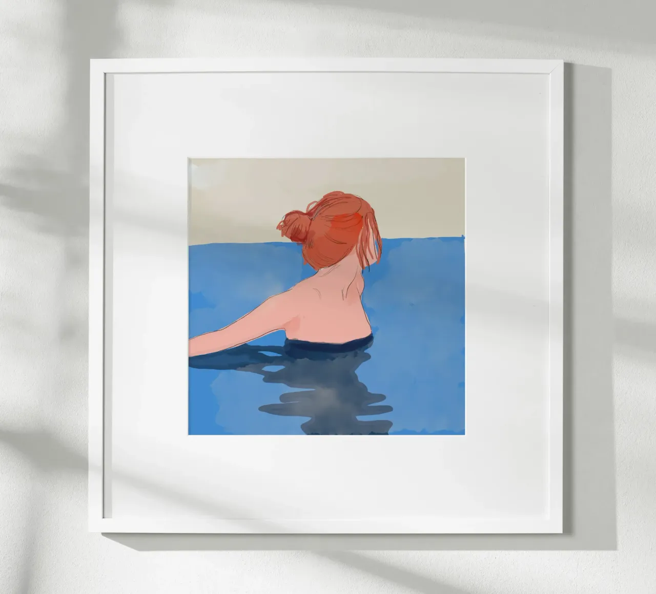 Nel blu poster con telaio in plastica da LeaDArt