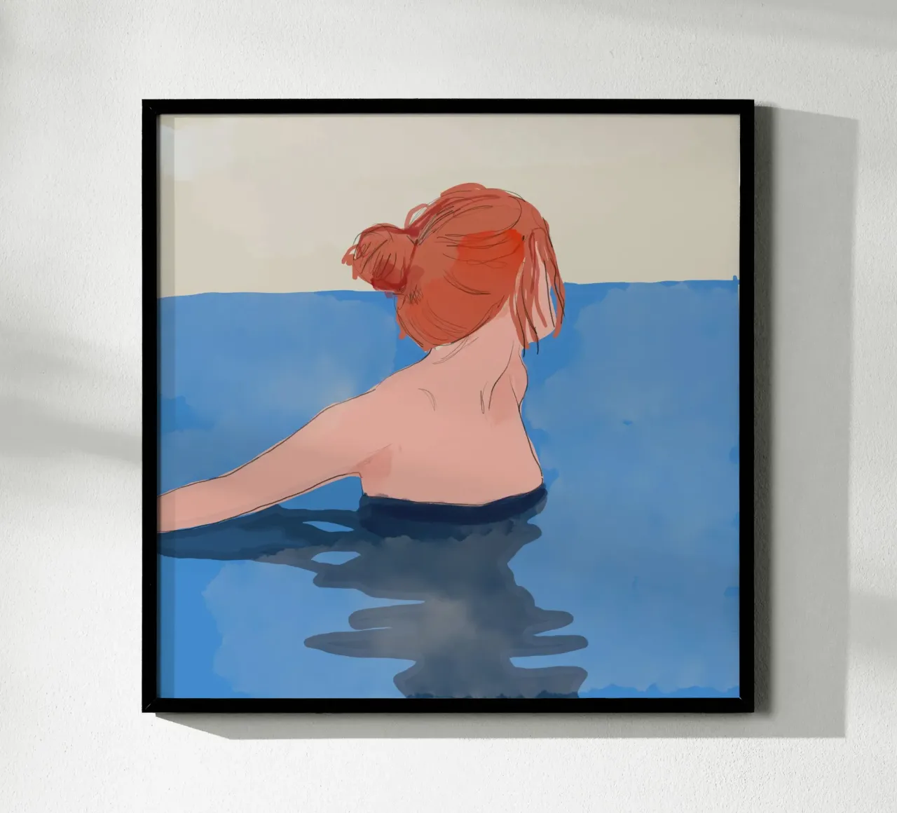 Nel blu poster con telaio in plastica da LeaDArt