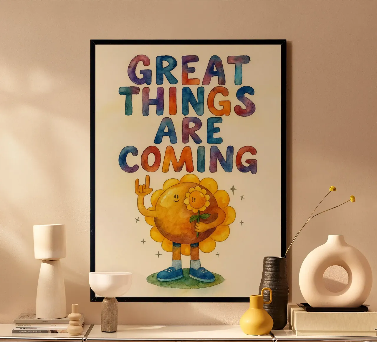 grandi cose sono in arrivo dipingendo poster con telaio in alluminio da bonangroads