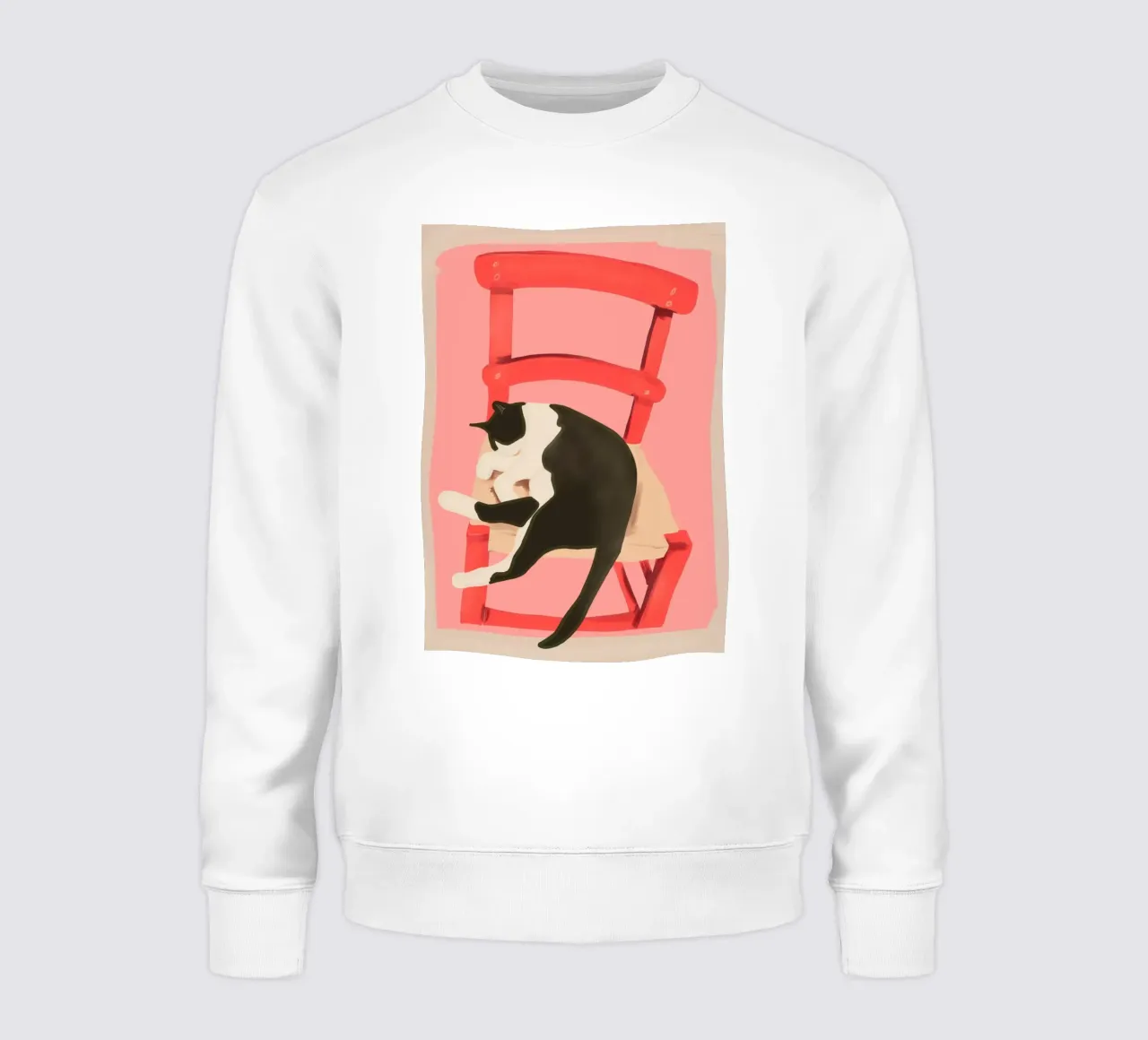 Gatto su sedia rossa felpa da LeaDArt