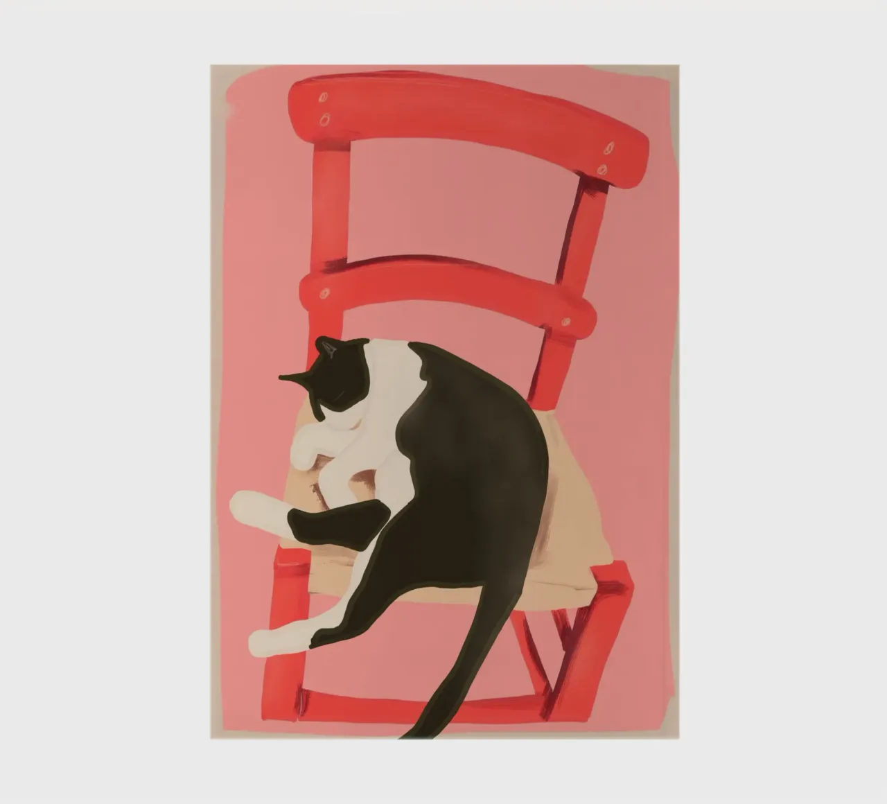 Cat on a Red Chair notebook by LeaDArt