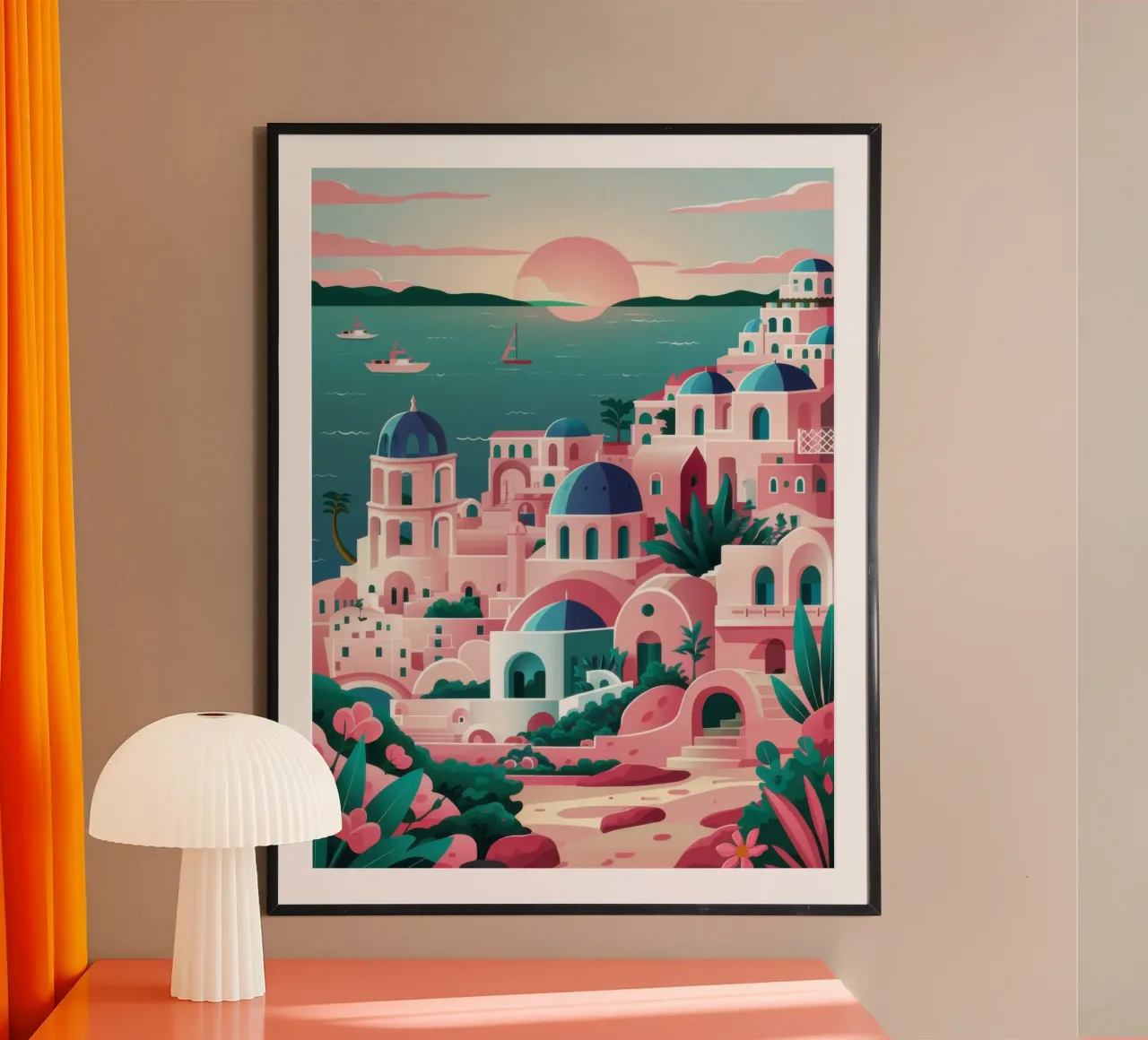 Santorini Sunset Dream poster da Irish Strokes