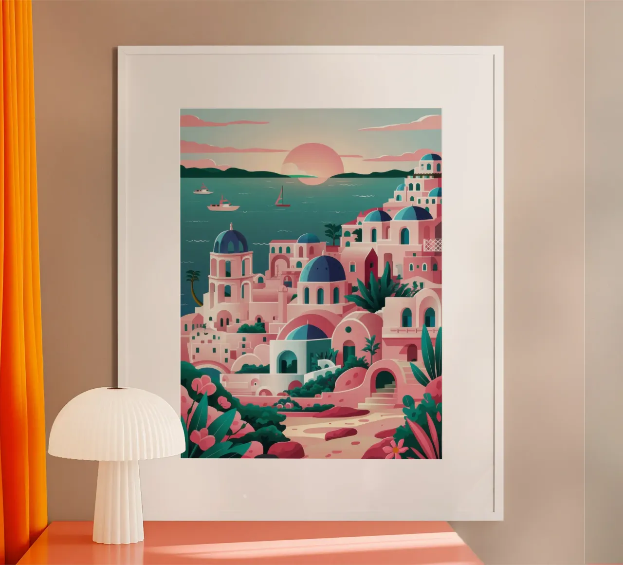 Santorini Sunset Dream poster da Irish Strokes