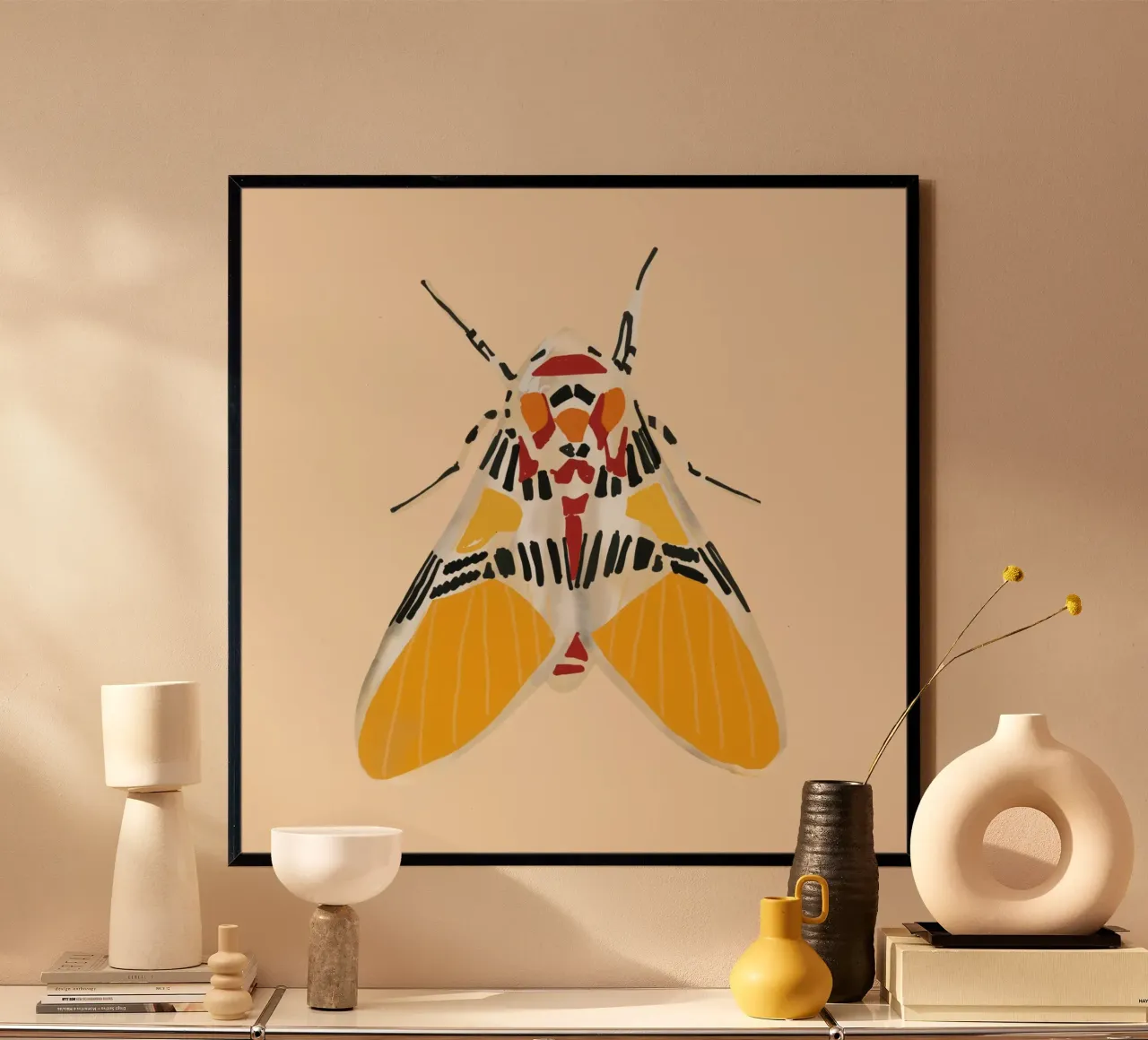 Falena moderna poster con telaio in alluminio da LeaDArt