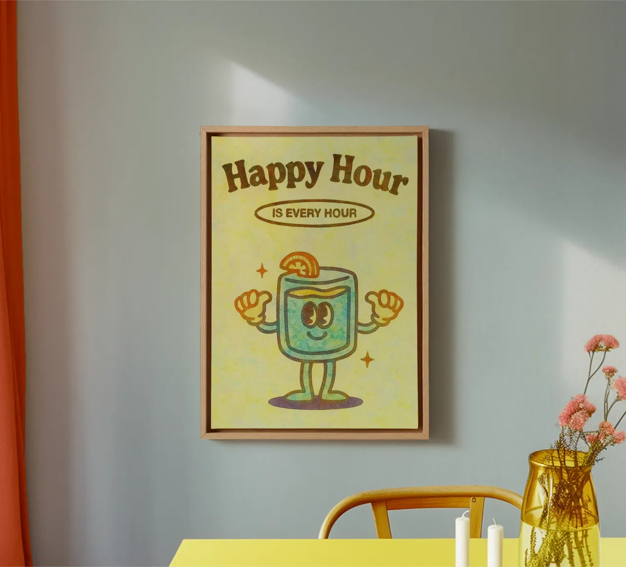 l'happy hour è ogni ora di pittura tela con Cornice a cassetta da bonangroads