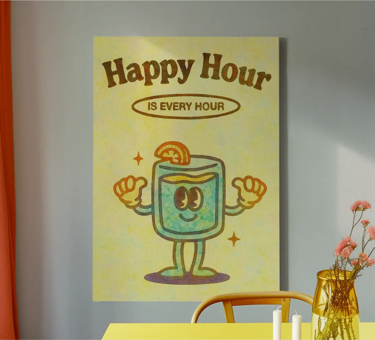 l'happy hour è ogni ora di pittura tela con Cornice a cassetta da bonangroads