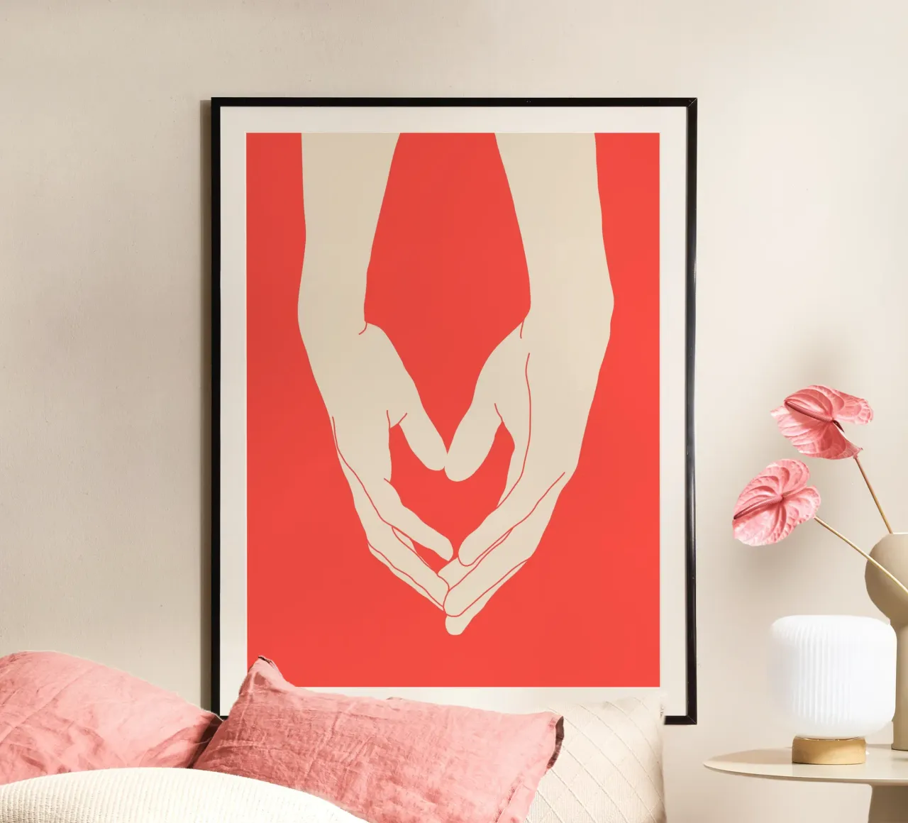Il cuore nelle mani 2 poster con telaio in plastica da LeaDArt