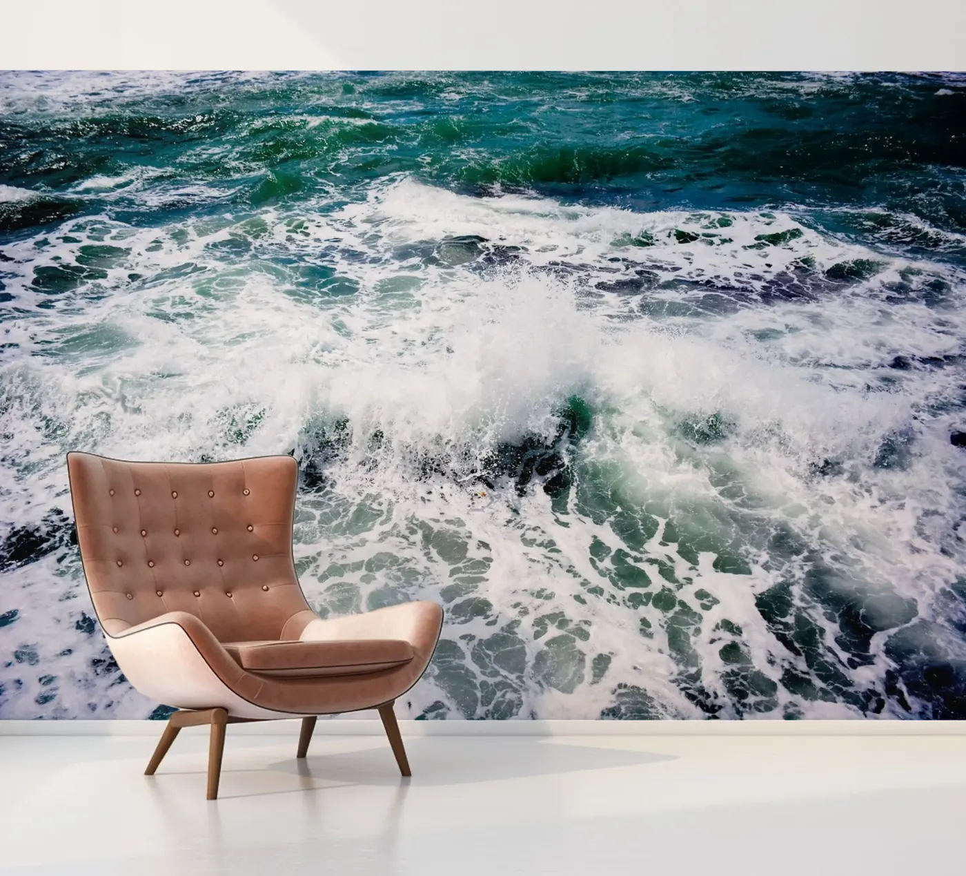 Wit spatje fotobehang van Tal Paz-Fridman