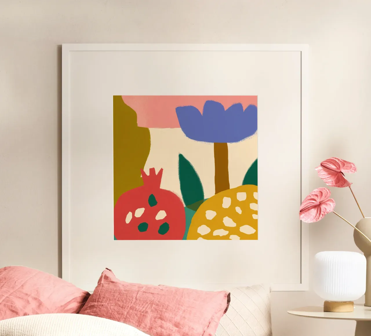 Flor de granada abstracta poster de Irish Strokes