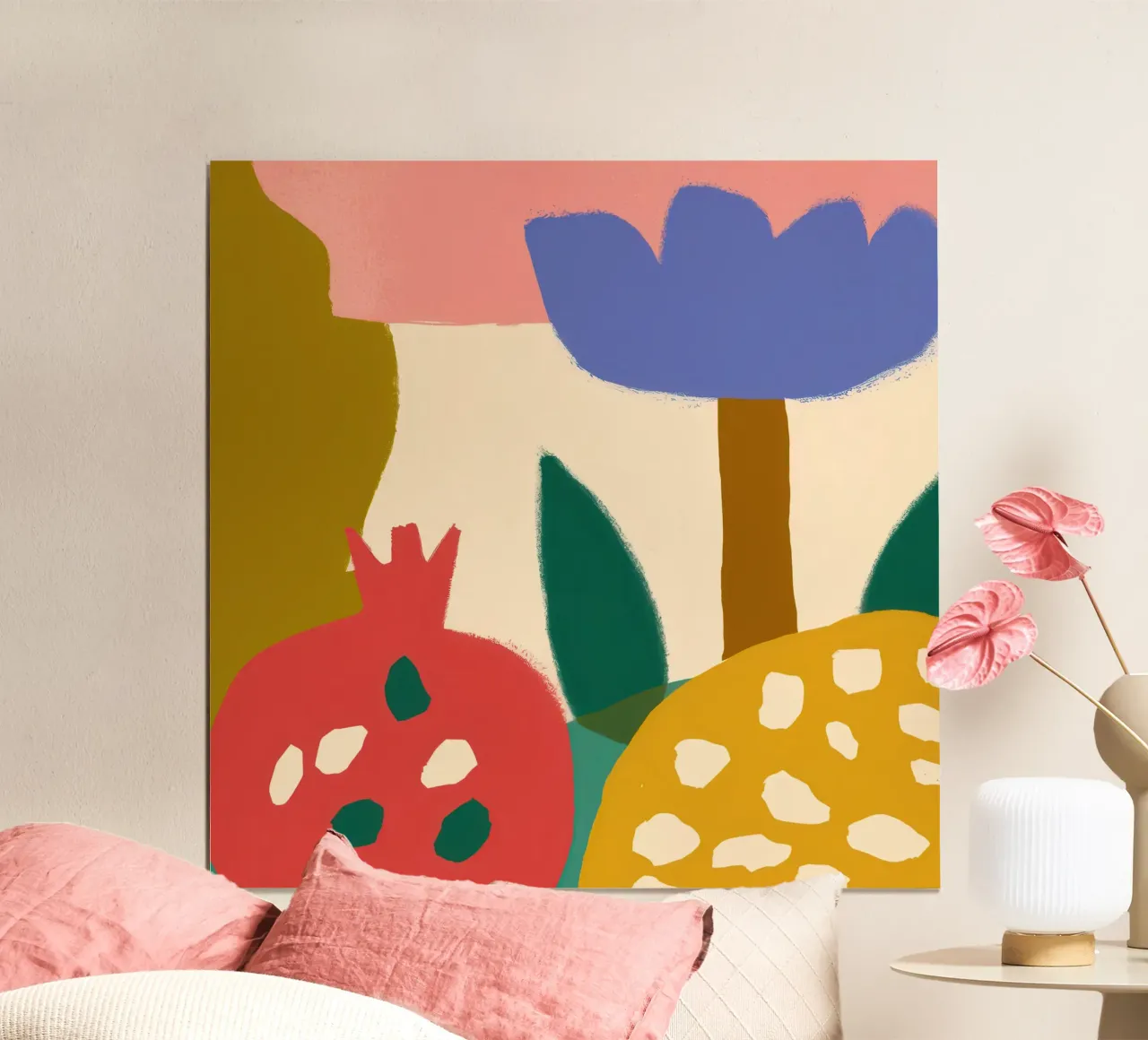 Flor de granada abstracta poster de Irish Strokes