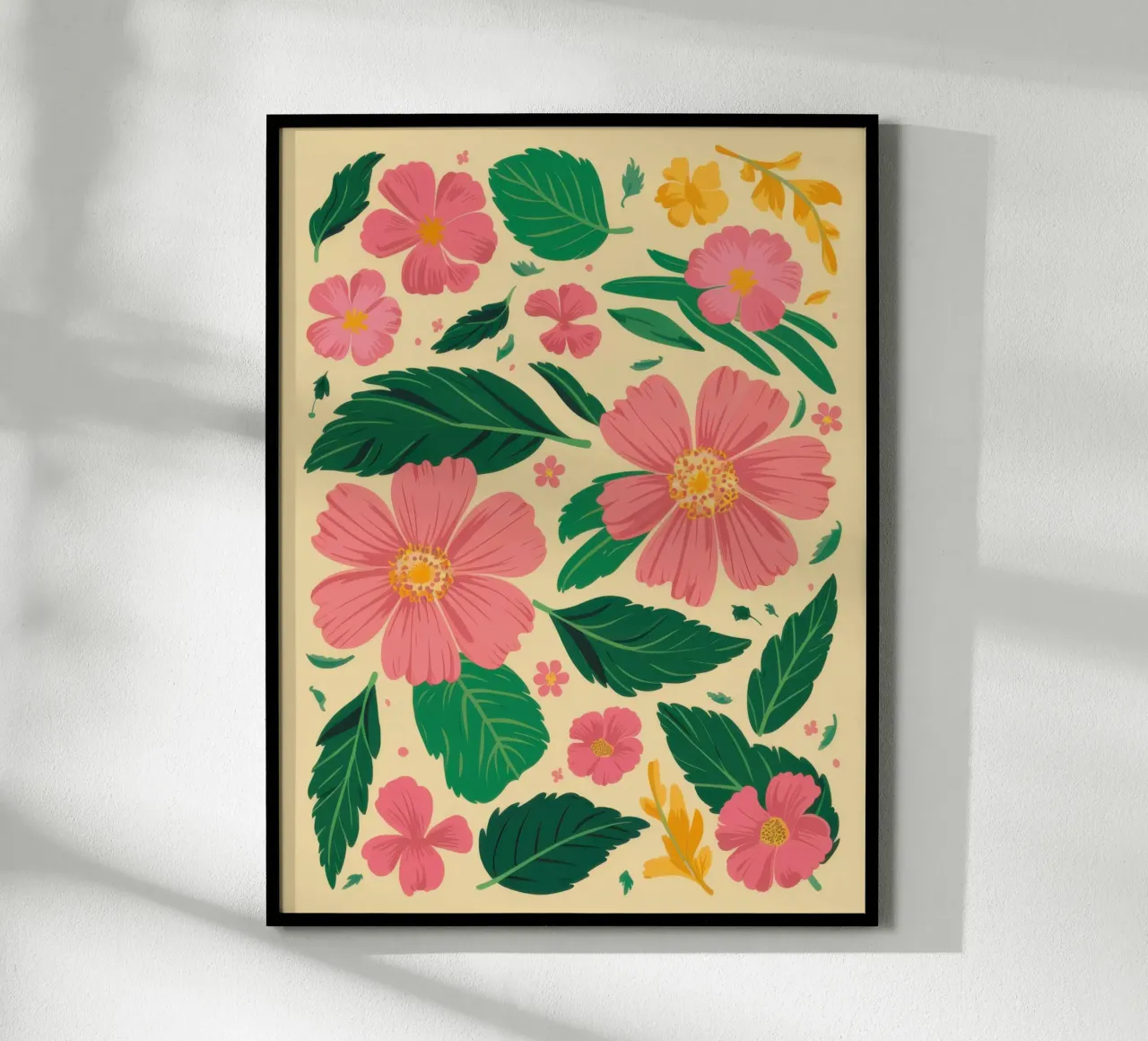Cosmo rosa semplice poster con telaio in legno da Irish Strokes