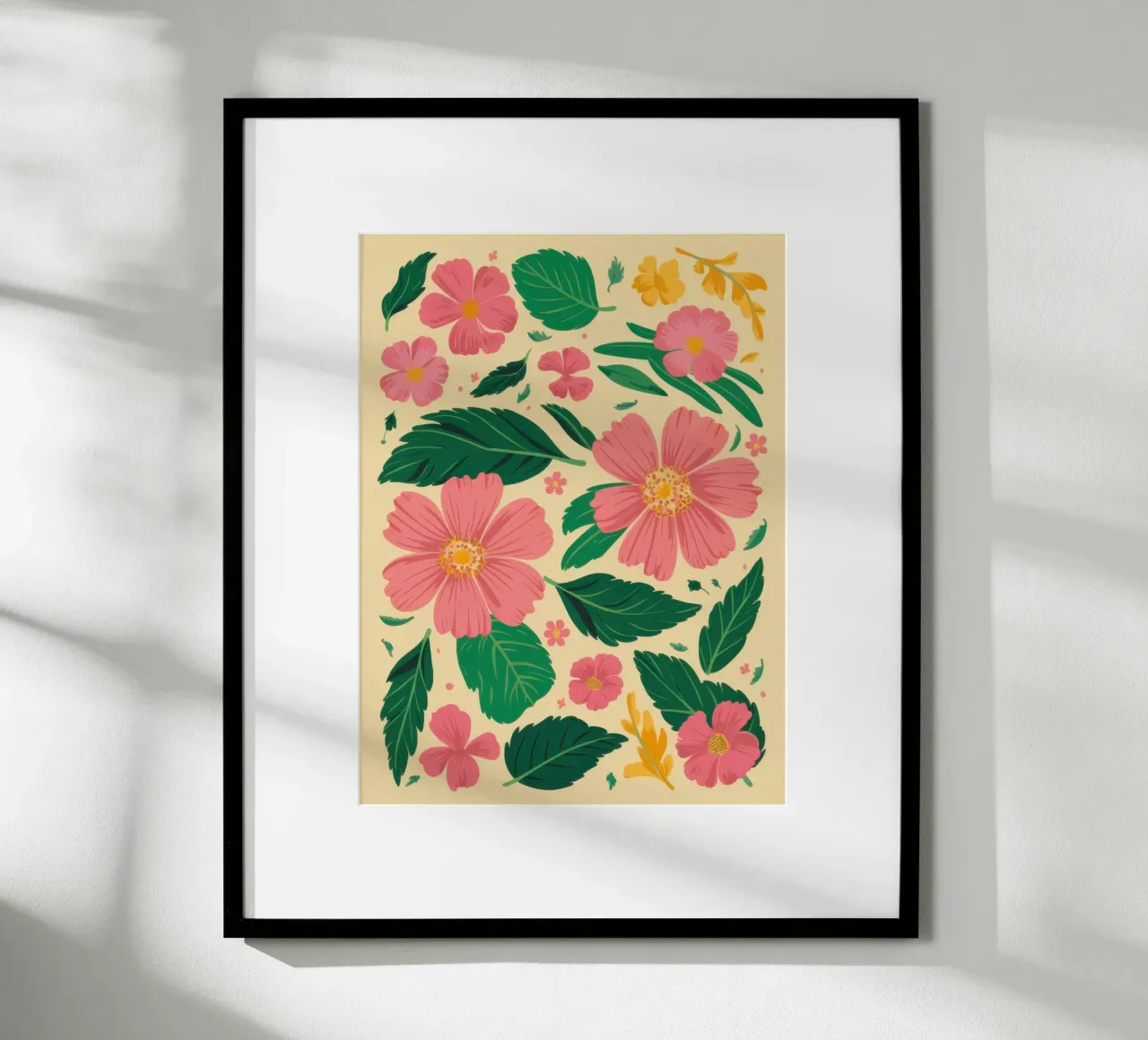 Cosmo rosa semplice poster con telaio in legno da Irish Strokes