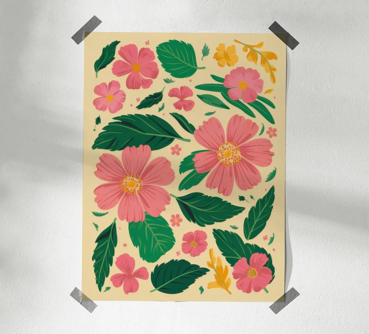 Cosmo rosa semplice poster con telaio in plastica da Irish Strokes